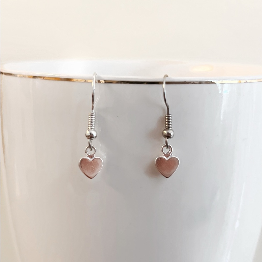 Dainty Heart Earrings (hand-made 🤍)